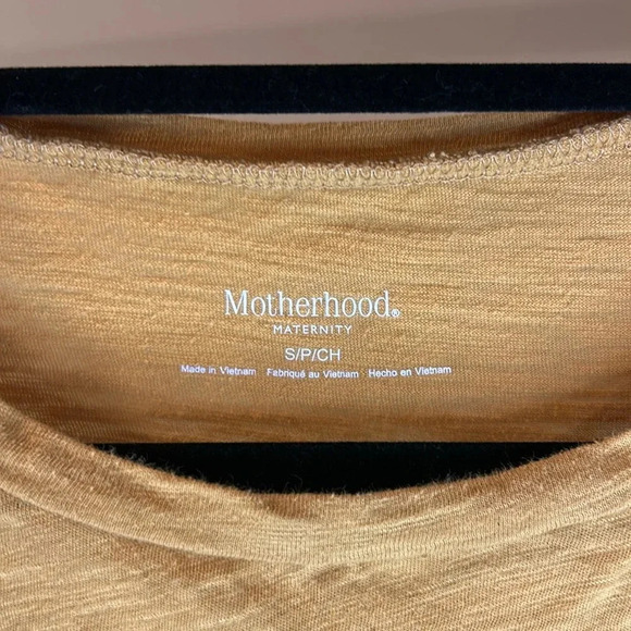 Women’s MOTHERHOOD MATERNITY Knotted Short Sleeve Maternity Shirt Size Small. - Picture 2 of 4